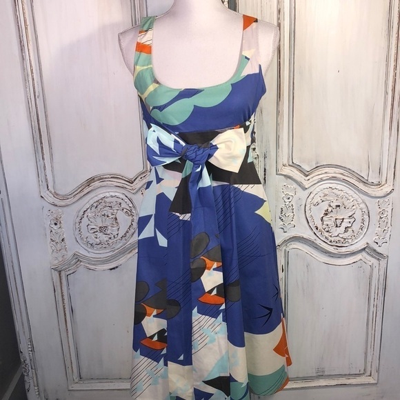 Marimekko Dresses & Skirts - Marimekko for Anthropologie 100% Cotton Multi Color Graphic Scoop Neck Dress S/0